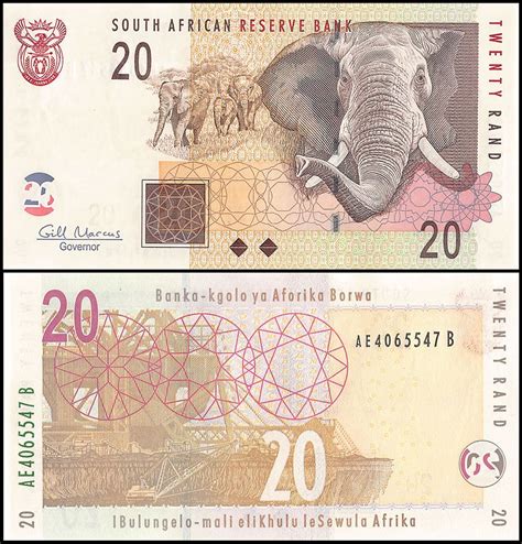 South Africa 20 Rand Banknote 2009 Nd P 129b Unc