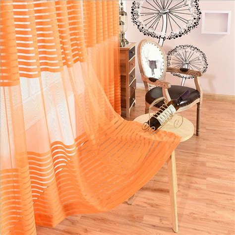 Luoshanna Orange Elegant Tulle Curtains For Living Room Sheer Curtain
