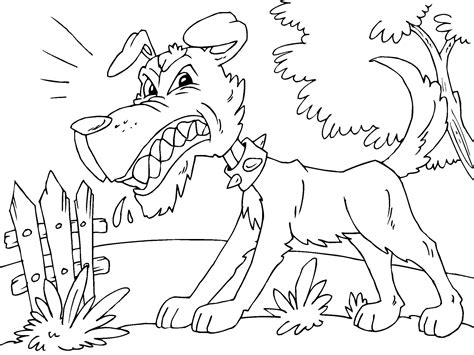 Desenho Para Colorir cachorro raivoso Imagens Grátis Para Imprimir