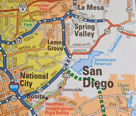 Imagen De Mapa De San Diego California Foto De Archivo Imagen De Mesa