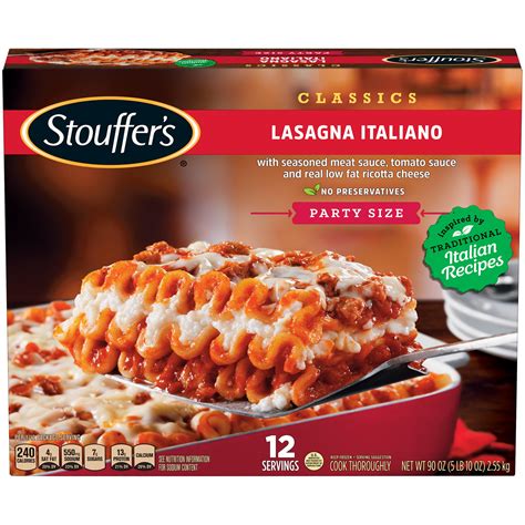 Stouffers Classics Lasagna Italiano Party Size Frozen Meal Walmart