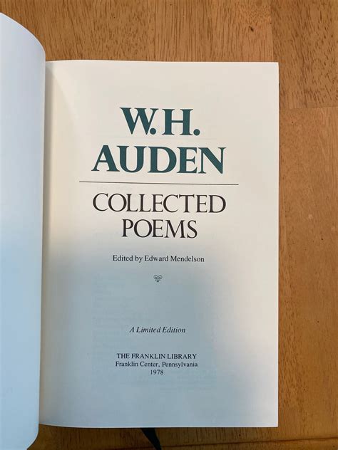 Wh Auden Collected Poems Franklin Library Designers Copy Etsyde