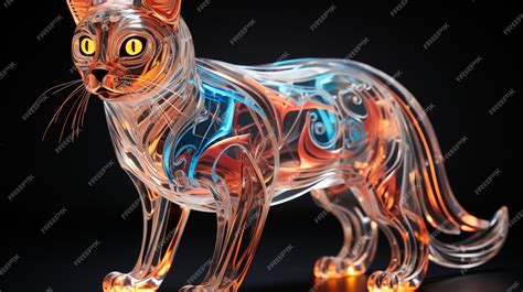 Premium Ai Image Fluorescent Feline Paint A Bacterial Cat In