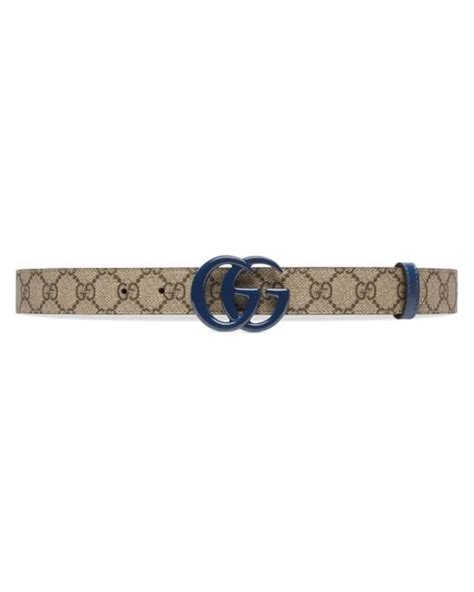 Gucci Canvas Gg Marmont Reversible Thin Belt In Beige Natural For Men