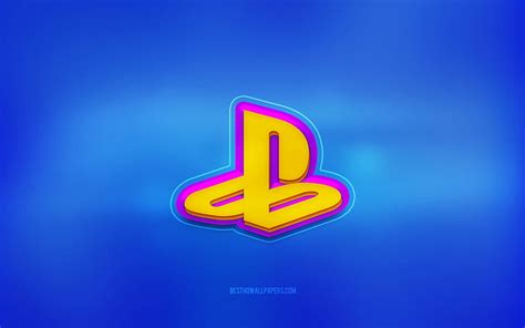 1366x768px 720p Free Download Playstation 3d Logo Blue Background