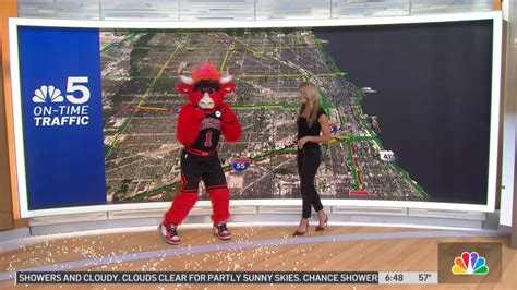 Watch Benny The Bull Joins Kye Martin For A Live Traffic Report Nbc