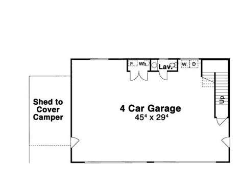 Cottage Style 4 Car Garage Apartment Plan Number 80252 With 1 Bed 1