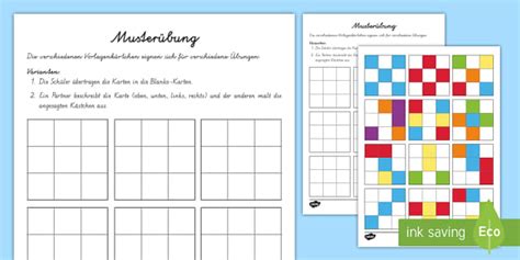 Klasse sollten sich die zahlen ansehen und die reihenfolge identifizieren. Musterübung Arbeitsblatt: Bilder Muster zum Fortsetzen