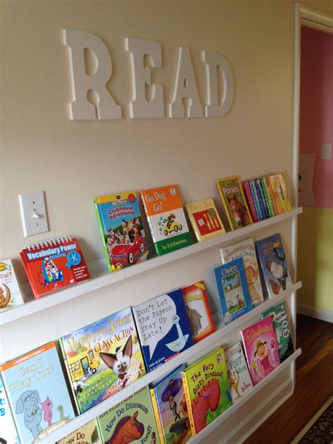 Childrens Book Wall Made With Ikea Picture Ledge Ribba Book Wall