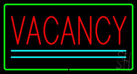 Vacancy Rectangle Green Led Neon Sign Vacancy Neon Signs Everything
