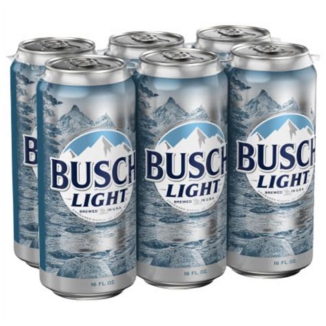 Busch Light Domestic American Lager Beer 6 Pk 16 Fl Oz Kroger