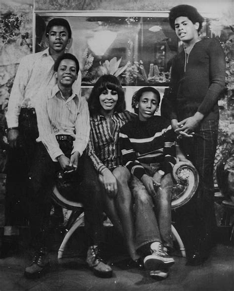 Known as the queen of rock 'n' roll. Tina at home with her sons in the early 1970s. Ike Jr (standing) and Michael are on the left ...