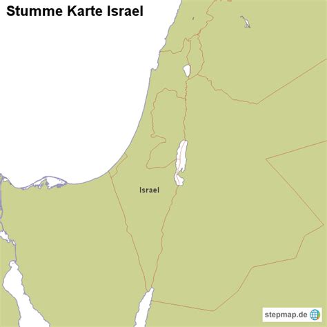 Karte von israel mit der hauptstadt jerusalem (de facto) tel aviv (de jure). StepMap - Stumme Karte Israel - Landkarte für Israel