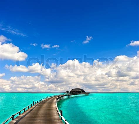 Turquoise Sea With Beautiful Blue Sky Stock Image Colourbox