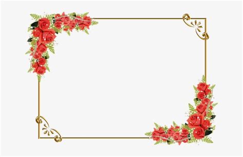 Red Floral Border Png Image Background Borders Red Flower Frame Png