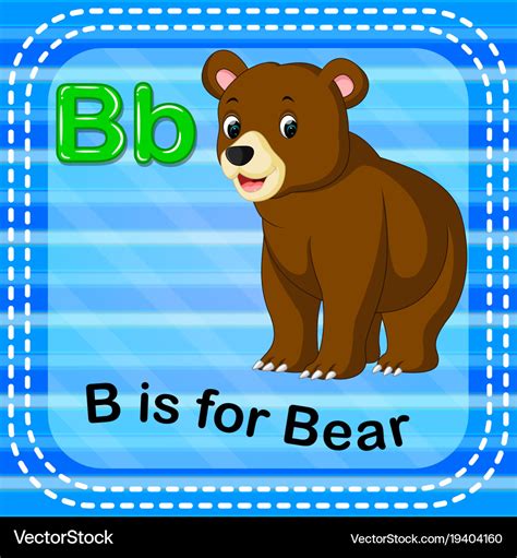 Flashcard Letter B Is For Bear Royalty Free Vector Image