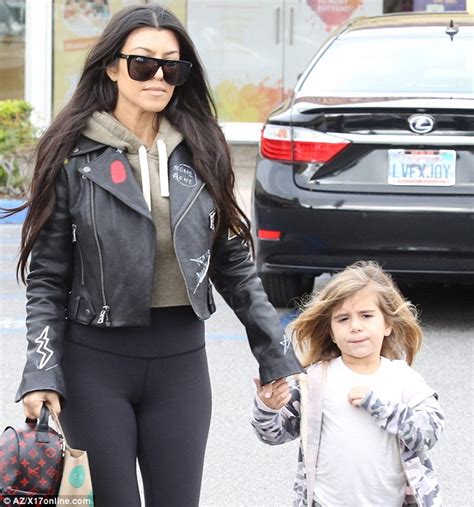 kourtney kardashian shows curves with daughter penelope daily mail online