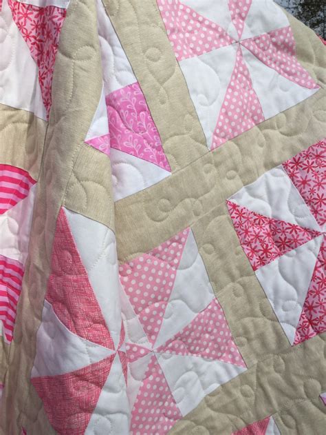 Handmade Pinwheel Quilt Your Choice Of Colors And Size Girl Etsy