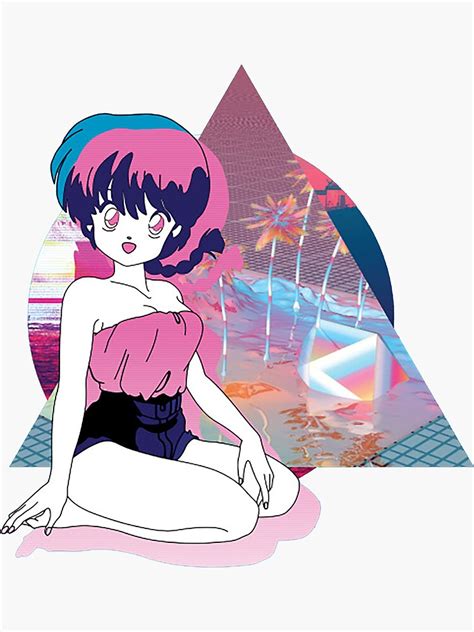 Vaporwave Anime Girl 2 Sticker For Sale By Hinomaru17 Redbubble