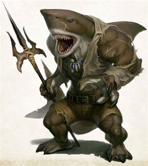 Wereshark Pathfinder Rpg Monster Fantasy Character Design Fantasy