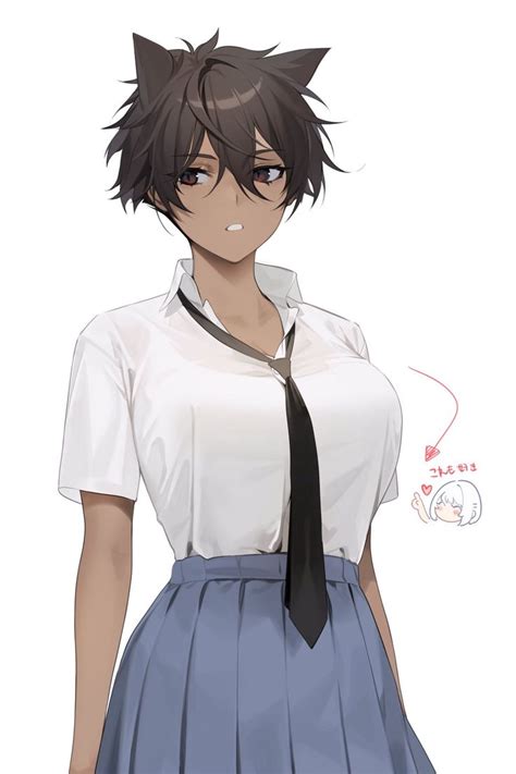 Pin By Airsin Mantana On お久しぶり Tomboy Anime Female Short Hair Black