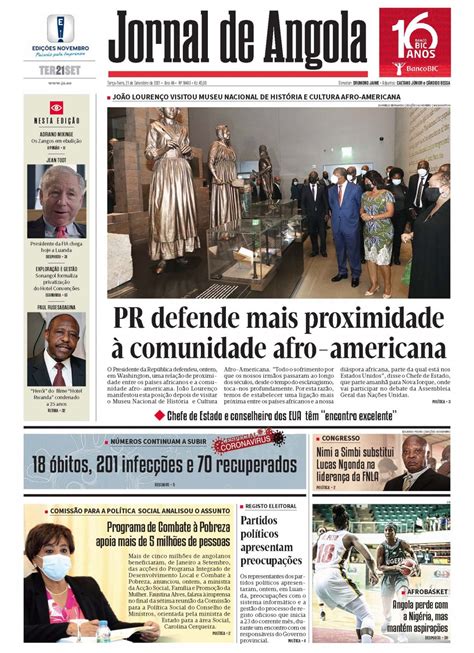 Jornal De Angola Terça 21 De Setembro De 2021