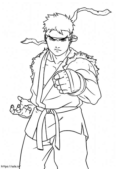 Printable Ryu Coloring Page