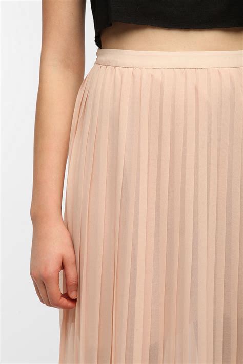 Urban Outfitters Sparkle Fade Pleated Chiffon Maxi Skirt In Pink Lyst