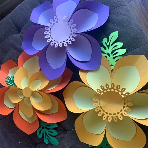 Hawaiian Flowers Paper Flowers Large Paper Flowers Templates And Etsy