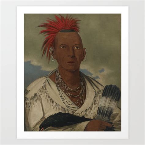 George Catlin 1796 1872 Black Hawk Prominent Sauk Chief Sauk And
