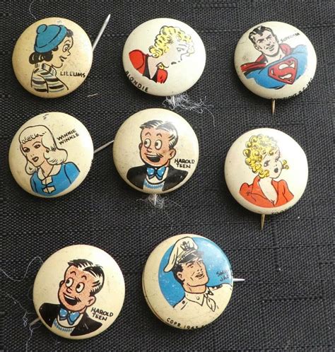 8 vintage 1945 kellogg s pep cereal buttons superman blondie 1982365340