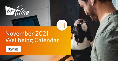 November 2021 Wellbeing Calendar Virgin Pulse