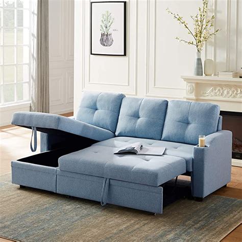 Lz Leisure Zone Sleeper Sofa Bed Reversible Sectional Sofa