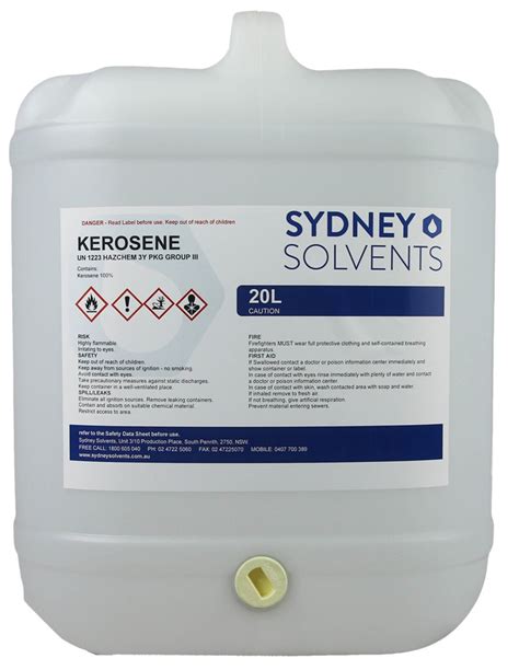 Kerosene Heating Fuel 20 Litre Sydney Solvents