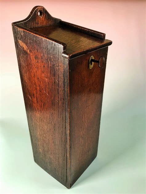 Antique Oak Candle Box With Lock And Key 701263 Uk