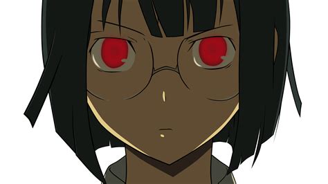 Black Hair Close Durarara Glasses Red Eyes Sonohara Anri Transparent Vector