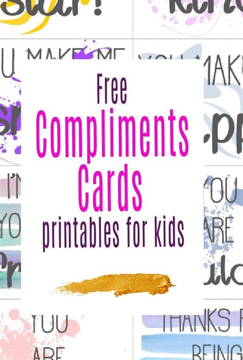 10 Free Printable Compliment Cards Raok Activity For Kids In 2022