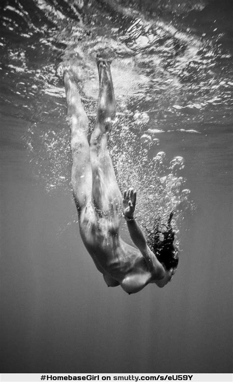 Gorgeous Blackandwhite Erotic Swimming Skinnydipping Underwater