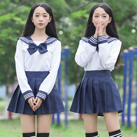 Sailor Suit School Uniform Sets Jk School Uniforms For Girls White