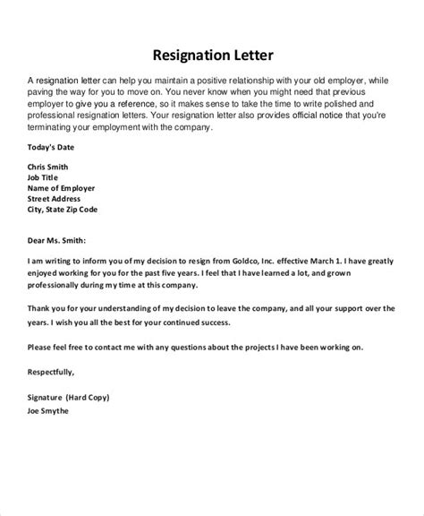 Best Kind Of Resignation Letter Sample Resignation Letter