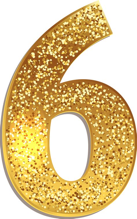 Number Six Gold Spray High Quality Images Art Images Gold Glitter