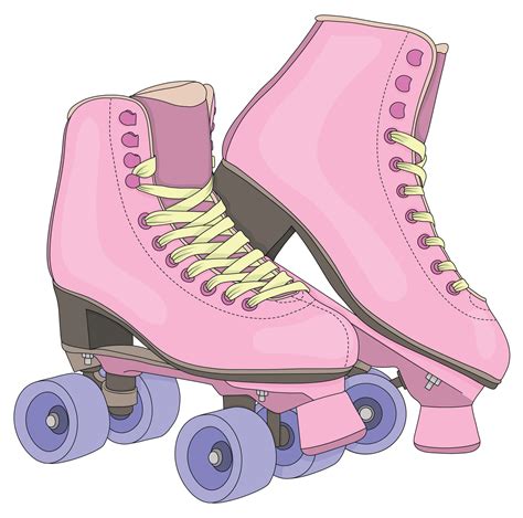 Retro Roller Skates Footwear For Outdoor Activities Color Scheme Of