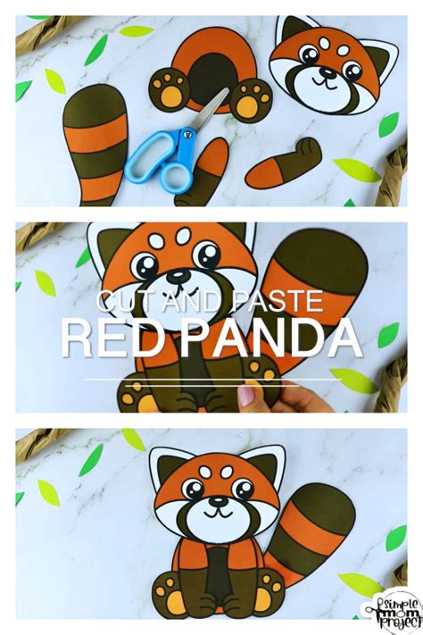 Red Panda Cut And Paste Craft Simple Mom Project Store