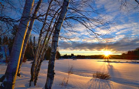 Vinterlandskab Solnedgang Vinter Gratis Foto På Pixabay