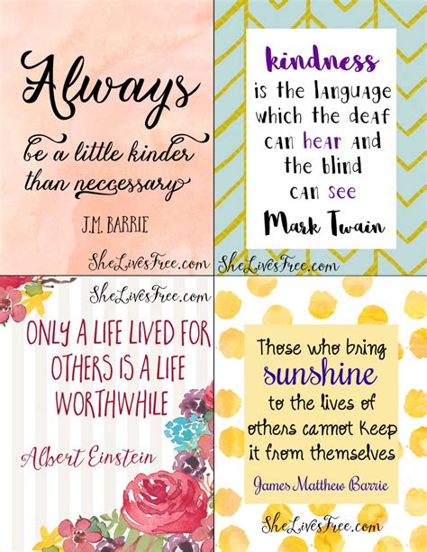 We have to be active about kindness and about peace. Free Printable Quotes to Inspire Kindness: Lunch Notes for ...