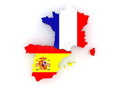 Frankreich Und Spanien Bandflagge Vektor Abbildung Illustration Von