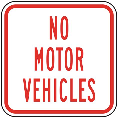 No Motor Vehicles Sign PKE Parking Not Allowed