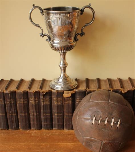 Large Silver Plate Football Trophy Rare Victorian Soccer Award 1886