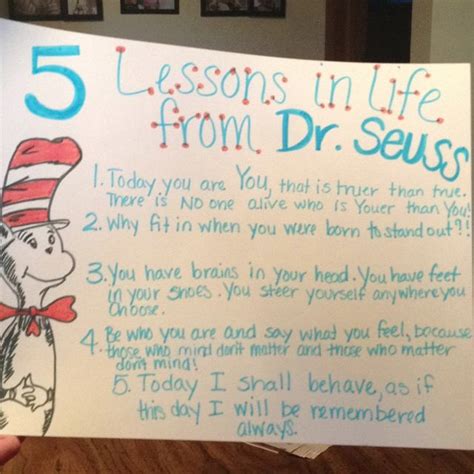 Good Life Lessons From Dr Seuss Lesson Life Lessons Seuss