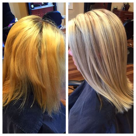 From Brassy Blonde To Soft And Cool Redken Color Before And After